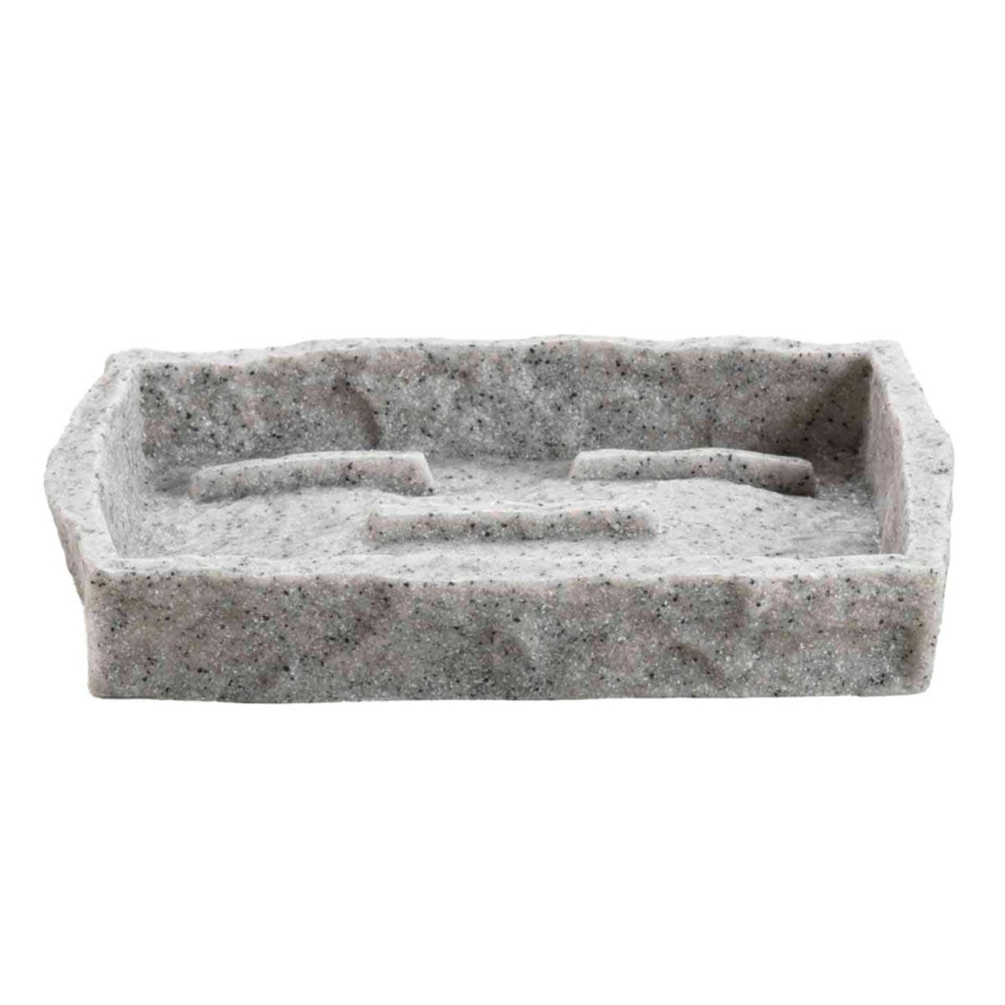 Douceur d'Intérieur Porte-savon effet minéral  stony  14cm gris