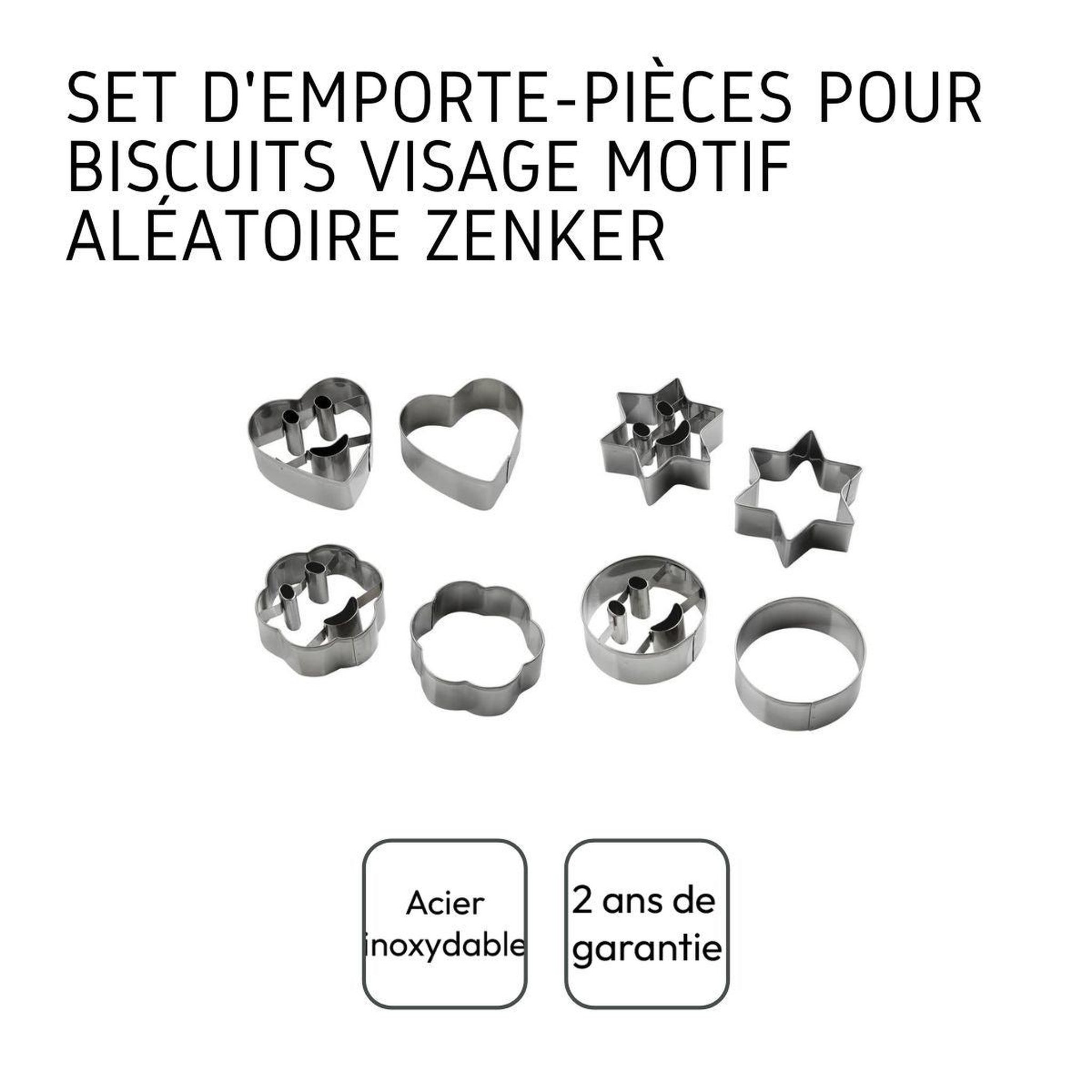 Voir la diapositive 4 : ZENKER Lot de 2 emporte-pièces smiley forme aléatoire zenker emporte-pièces