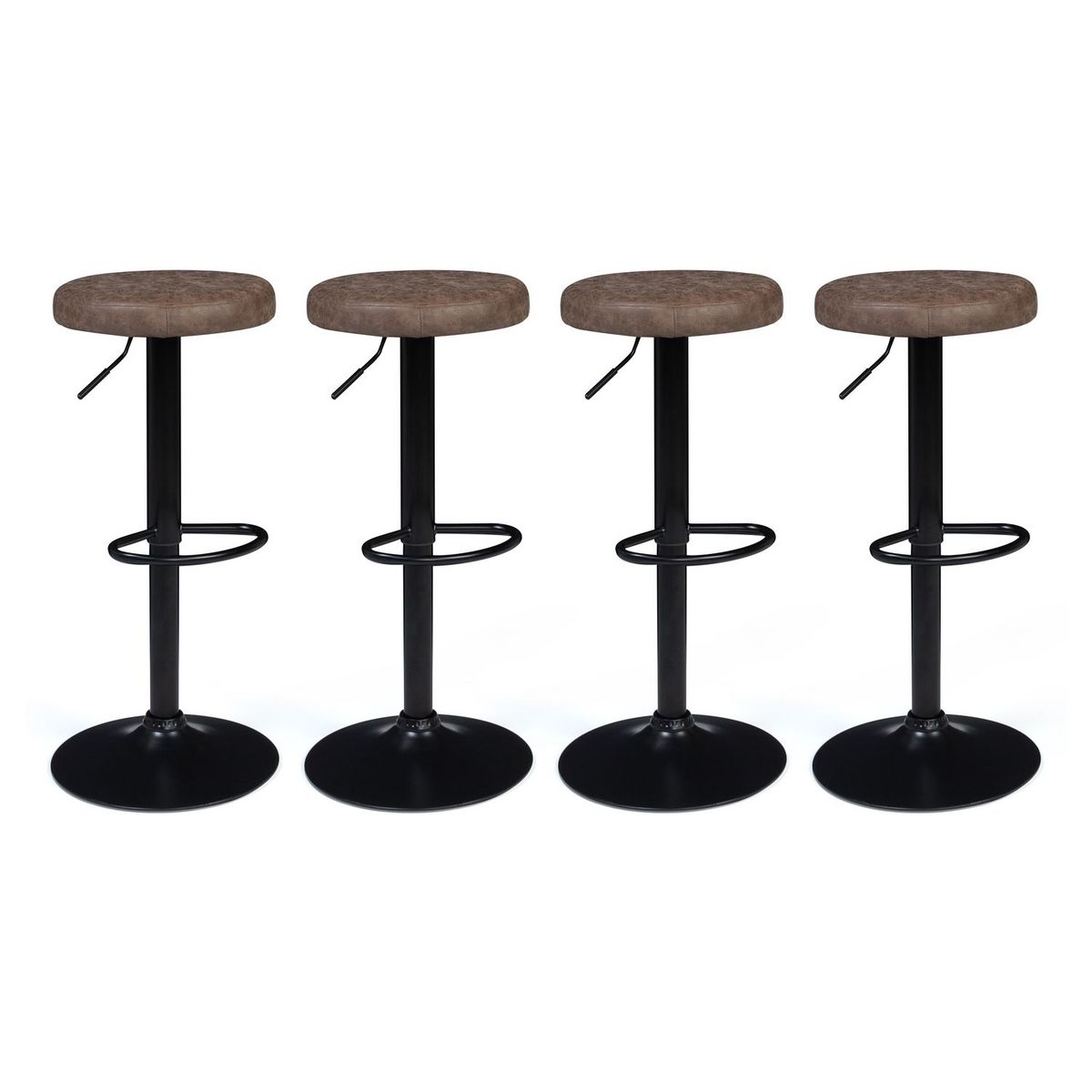 Lot de 4 tabourets de bar style industriel vintage pieds métal MINNESOTA