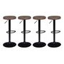 Voir la diapositive 1 : Lot de 4 tabourets de bar style industriel vintage pieds métal MINNESOTA