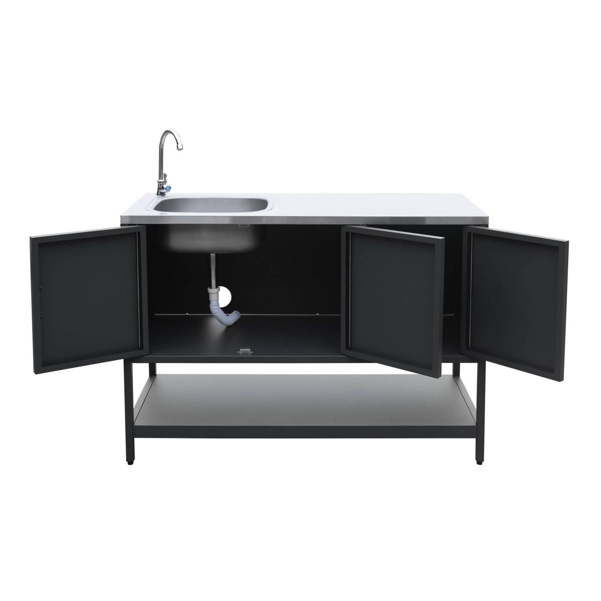 SWEEEK Cuisine extérieure en acier avec évier L120cm