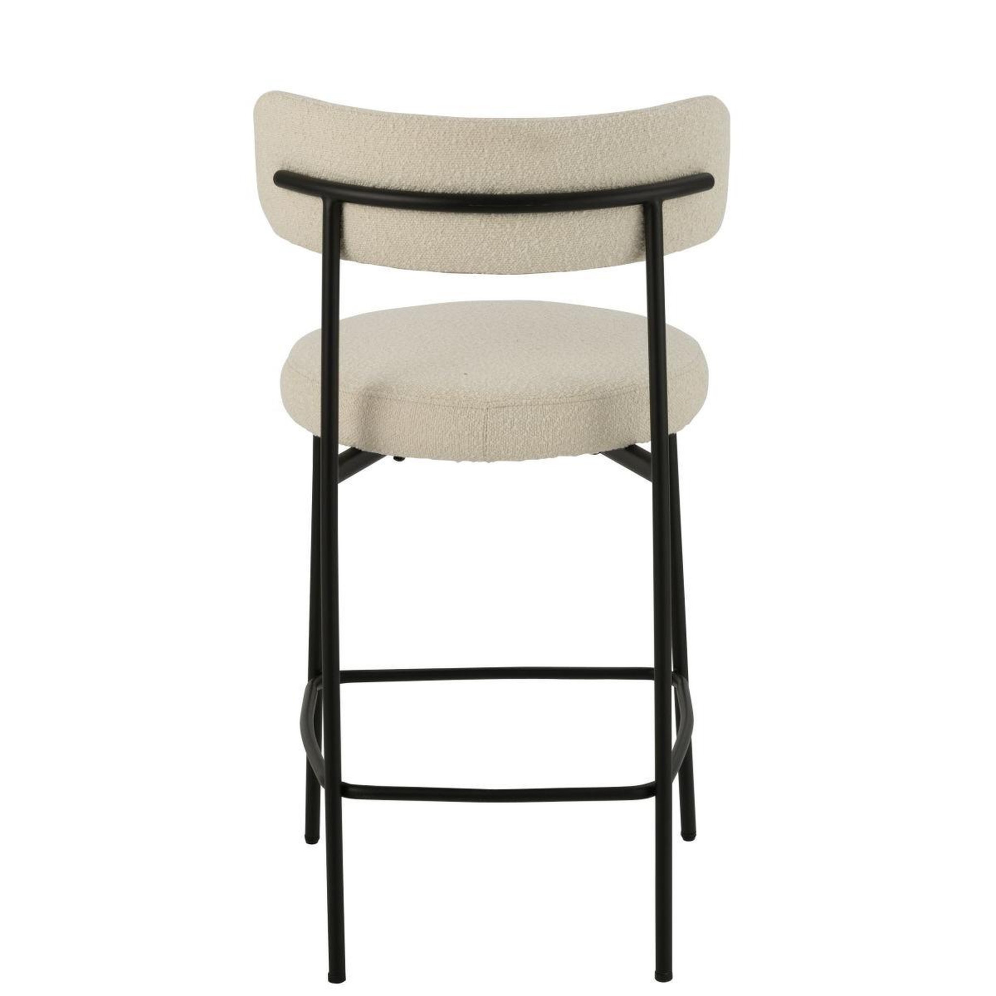 Voir la diapositive 4 : J-LINE Chaise de bar en tissu bouclé  aldo  97cm blanc