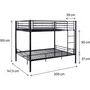 Voir la diapositive 3 : Habitat et Jardin Lit superposé double  Adam  - Sommier inclus - 140 x 190 cm - Noir