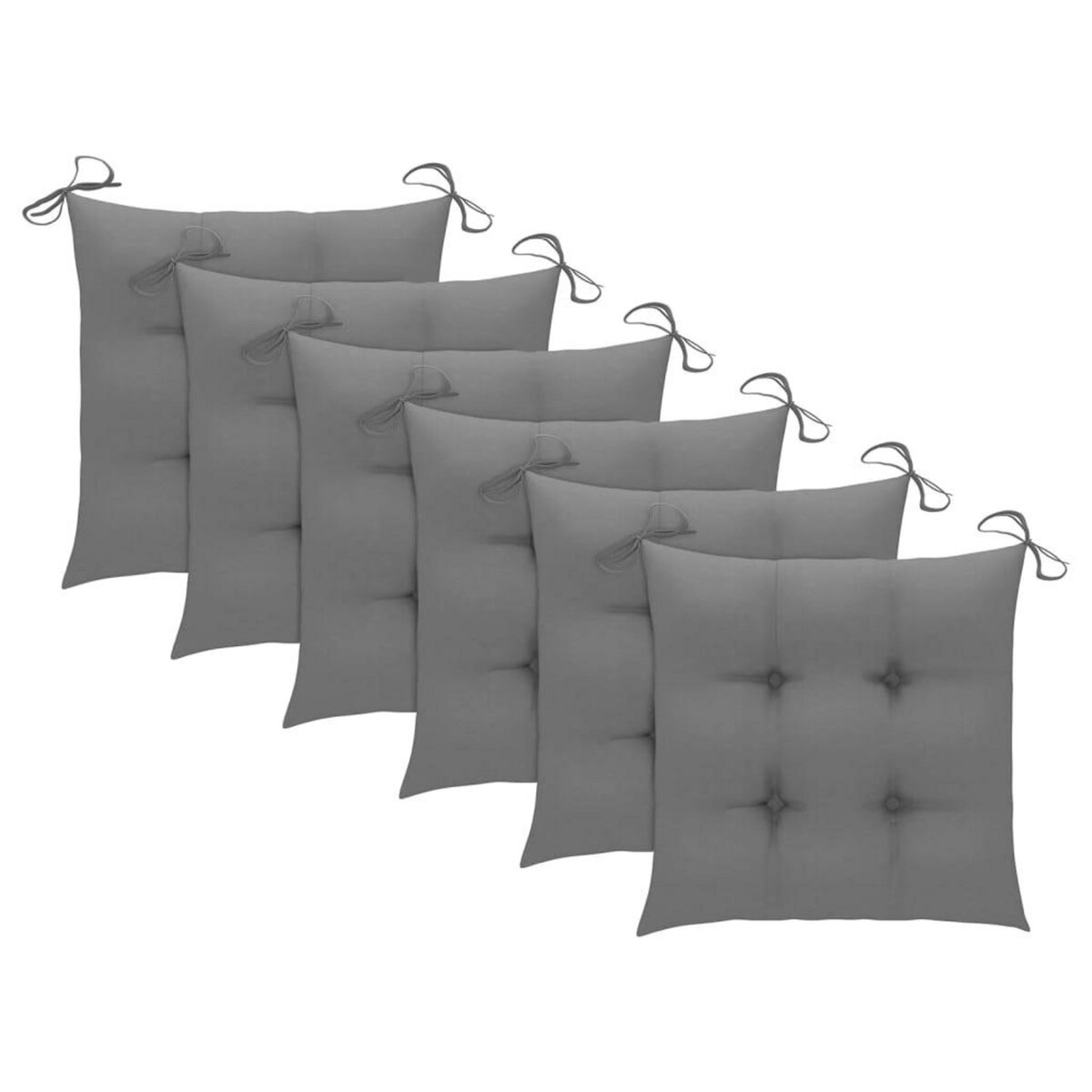 VIDAXL Chaises a manger d'exterieur lot de 6 et coussins Acacia massif