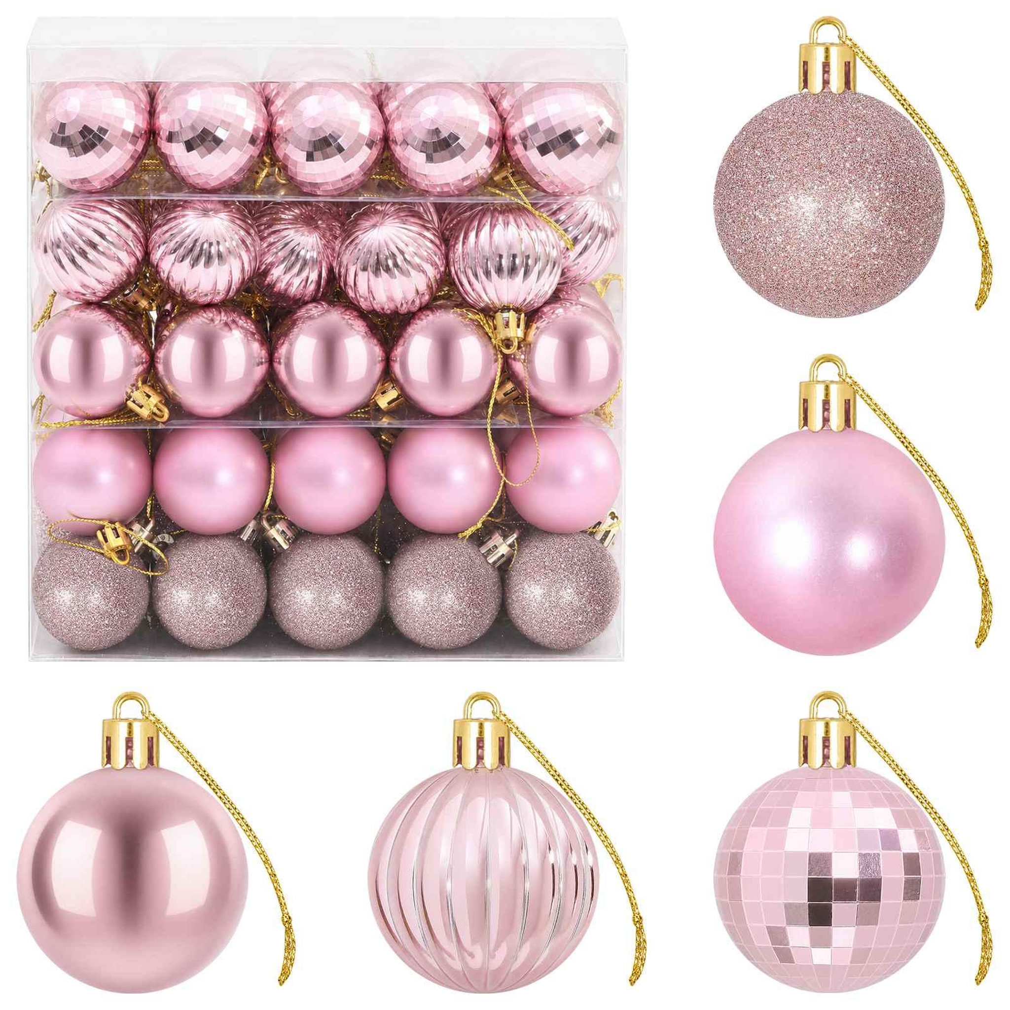 VIDAXL Ensemble de boules de Noël 100 pc Rose 4 cm Polystyrene