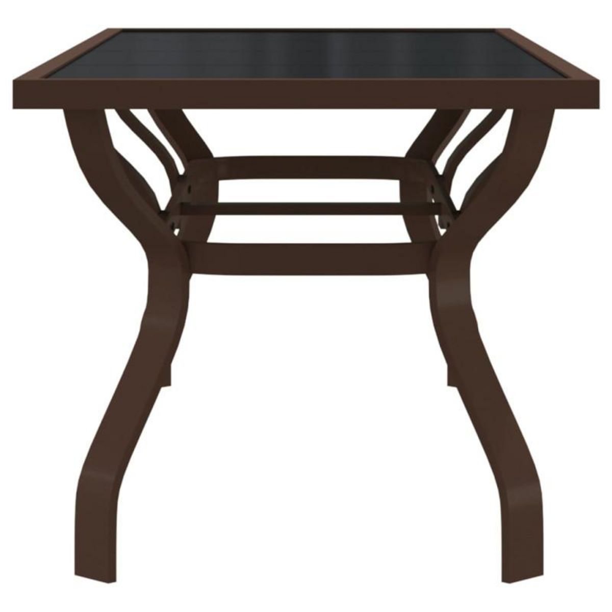 VIDAXL Table de jardin Marron et noir 180x80x70 cm Acier et verre