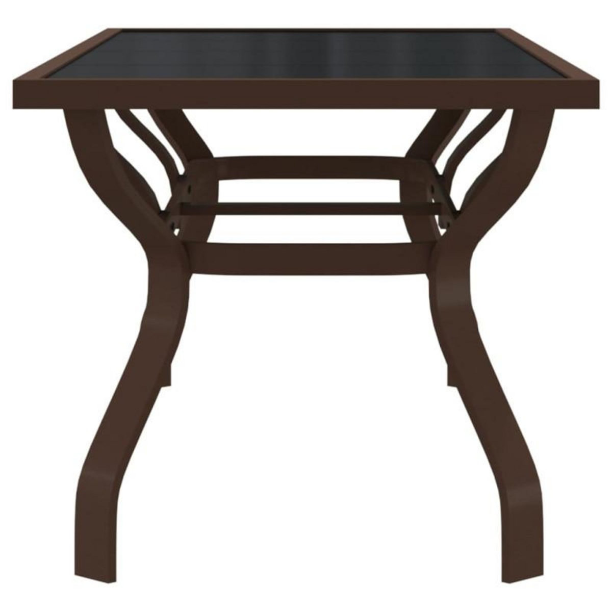 VIDAXL Table de jardin Marron et noir 180x80x70 cm Acier et verre