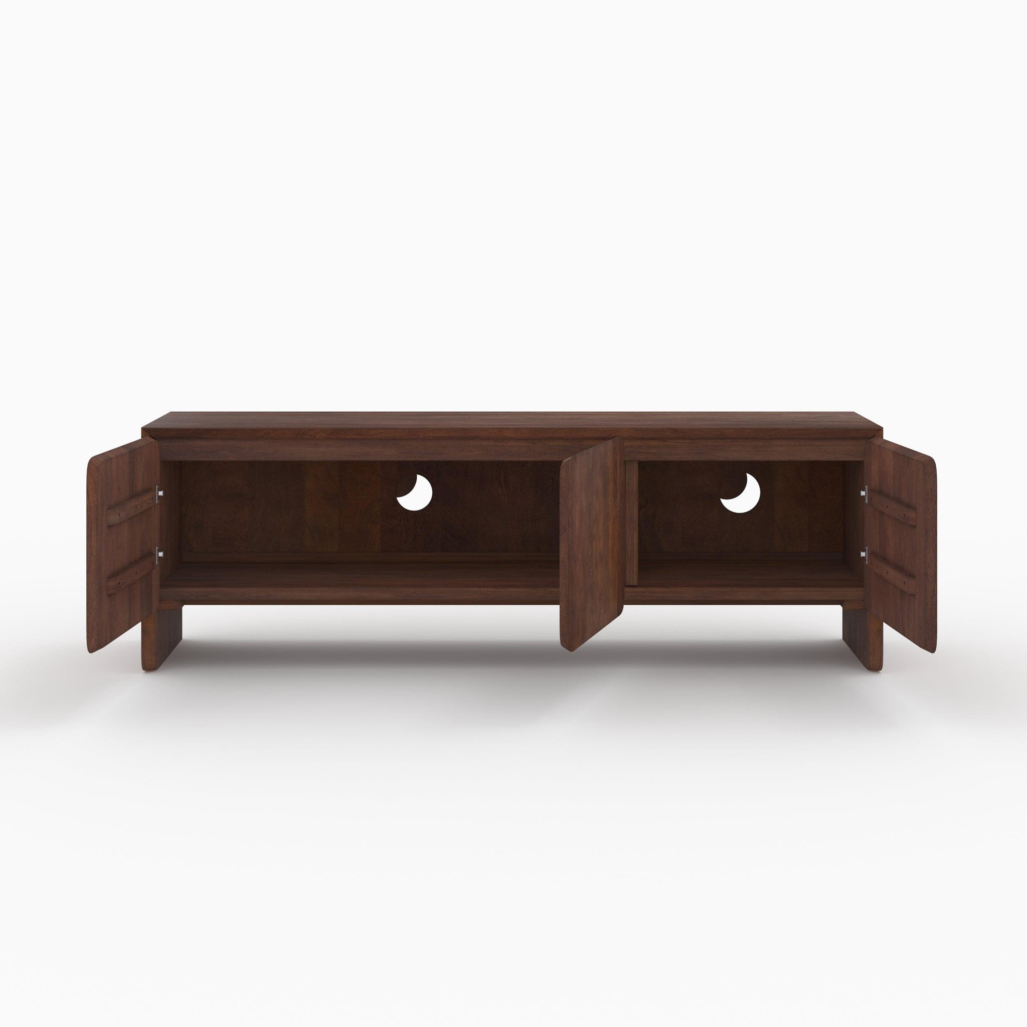 Voir la diapositive 6 : MAISON PAVANE Meuble tv en bois de manguier 3 portes 150 cm-achille