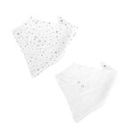Paris Prix Lot de 2 Bavoirs Bébé  Bandana  41cm Blanc