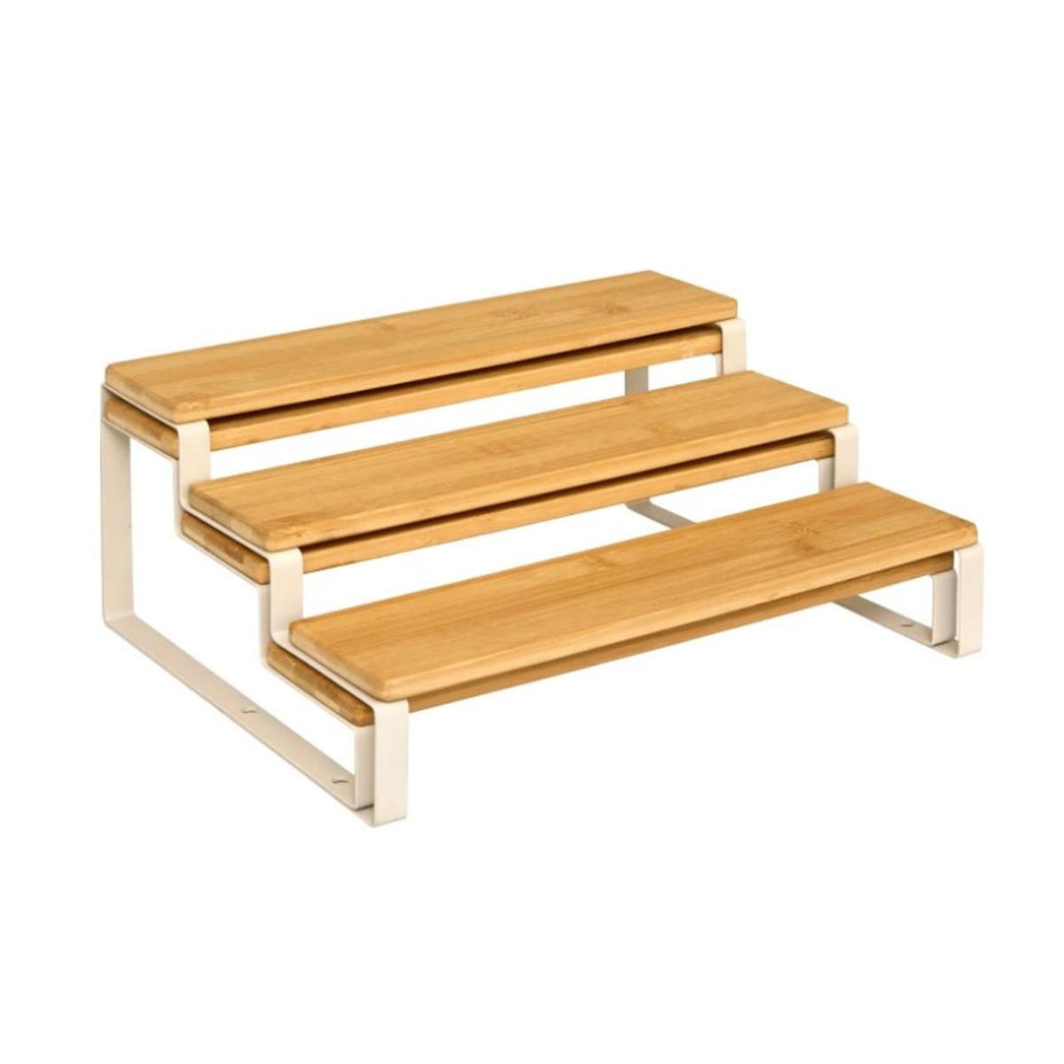 FIVE Lot de 2 Étagères à Épices en Bambou  Ordera  32cm Naturel & Blanc