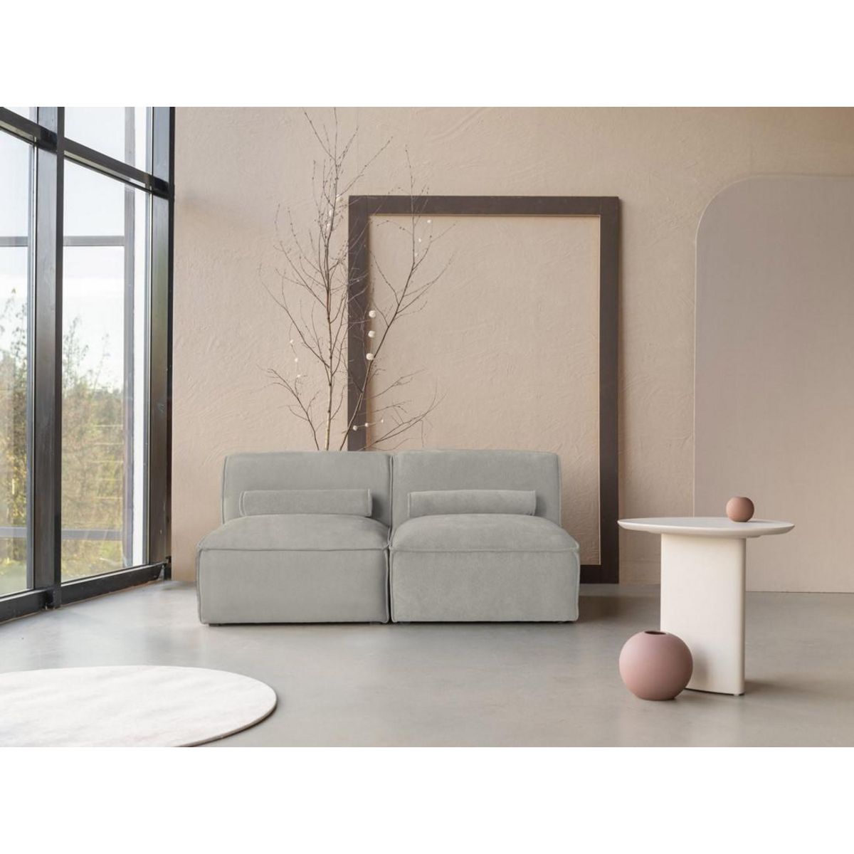 BEST MOBILIER Felix - canapé modulable 2 places en tissu texturé