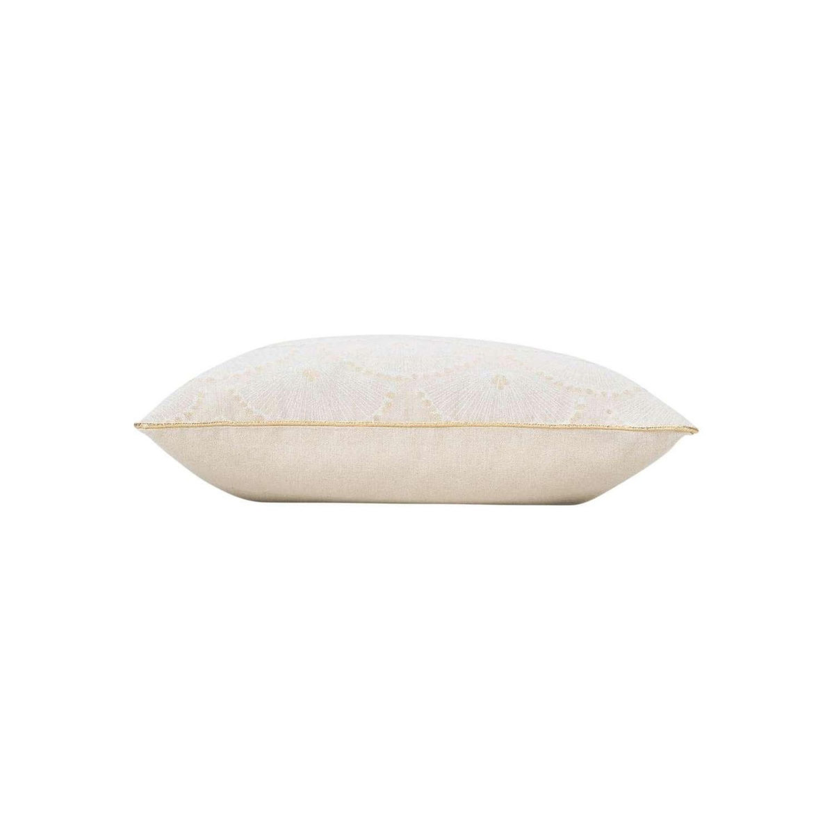 Douceur d'Intérieur Coussin déhoussable CREST - Polycoton imprimé métallisé - 45 x 45 cm - Ecru