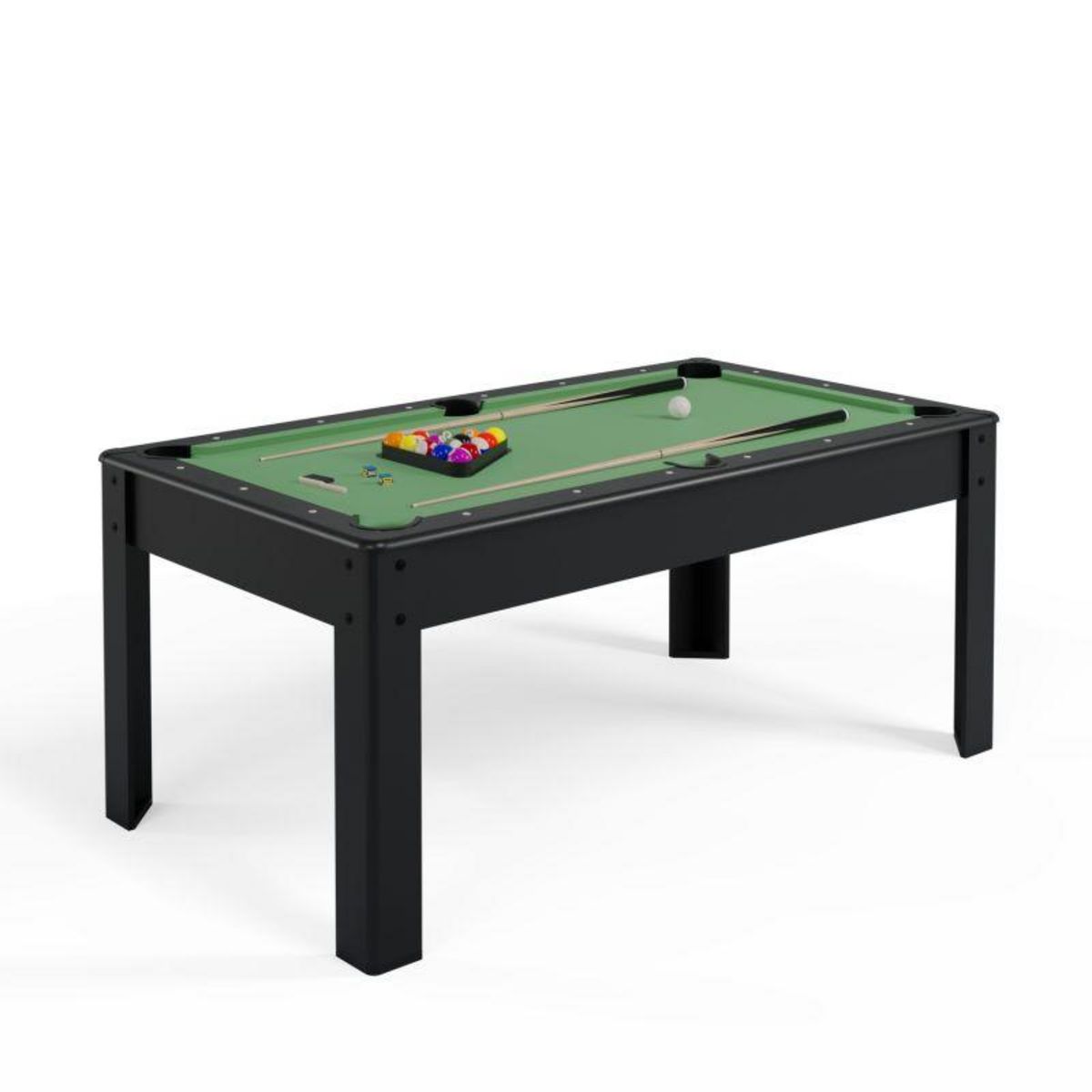 SOKKER Billard Américain convertible ALLIANCE 5FT - 183 x 102 cm avec accessoires et plateau dînatoire - Couleur Ebène