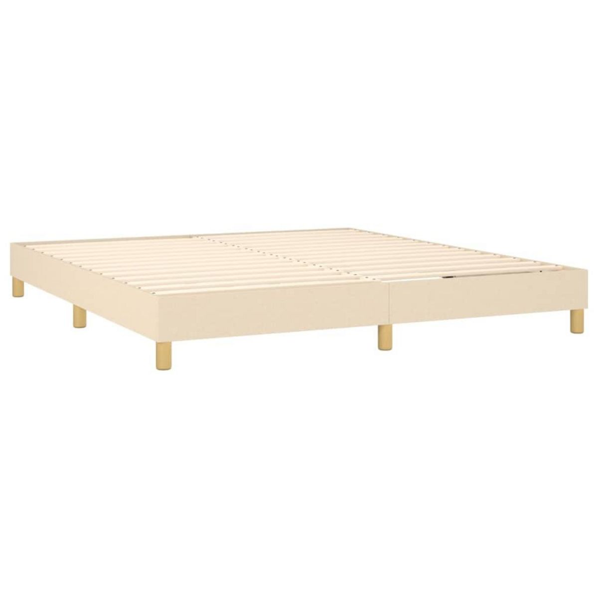 VIDAXL Sommier a lattes de lit avec matelas LED Creme 180x200 cm Tissu