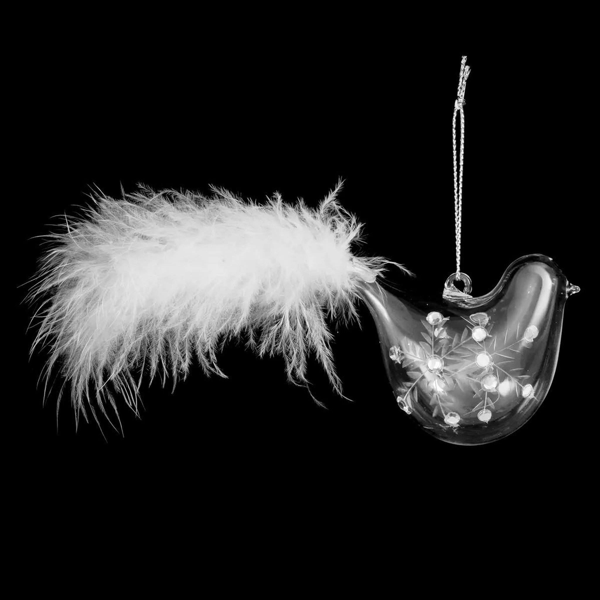 FEERIC LIGHT & CHRISTMAS Sujet de noël oiseau  polaire  7cm transparent