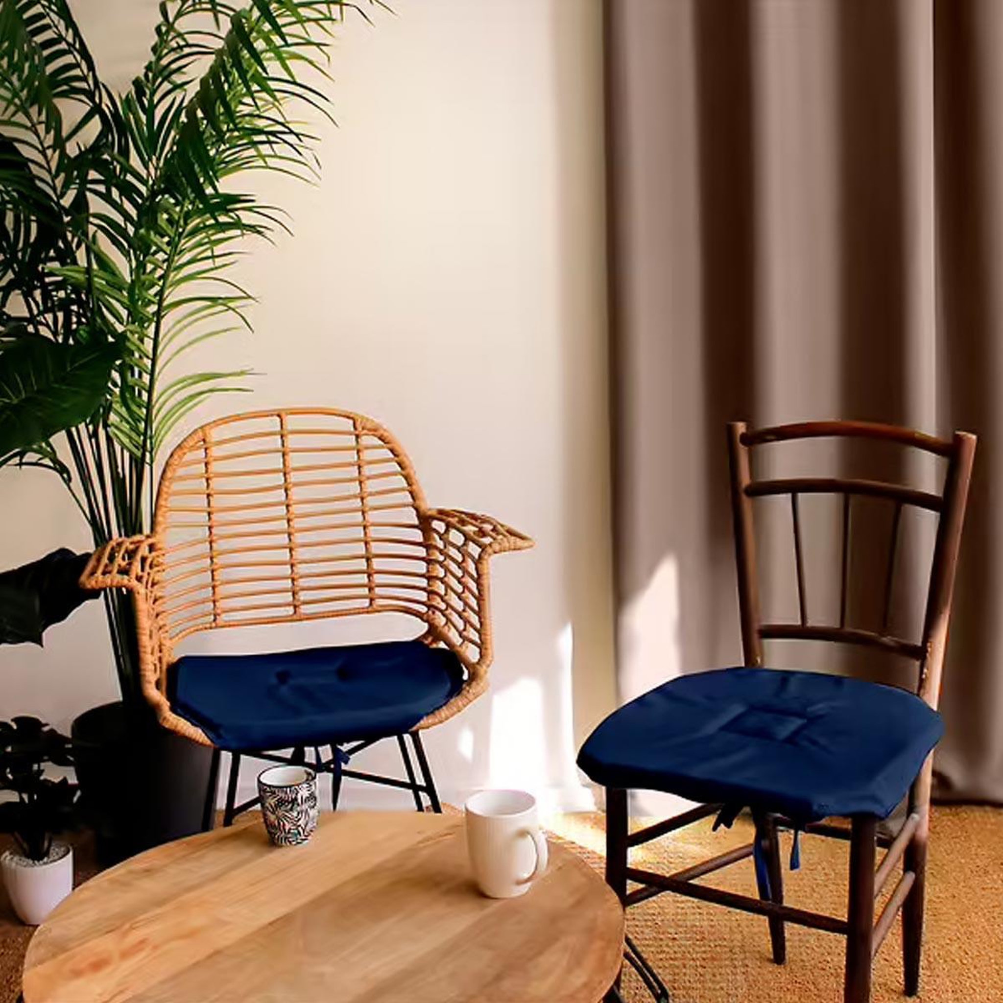 Voir la diapositive 2 : ENJOY HOME Galette de chaise uni  basic  40x40cm bleu marine