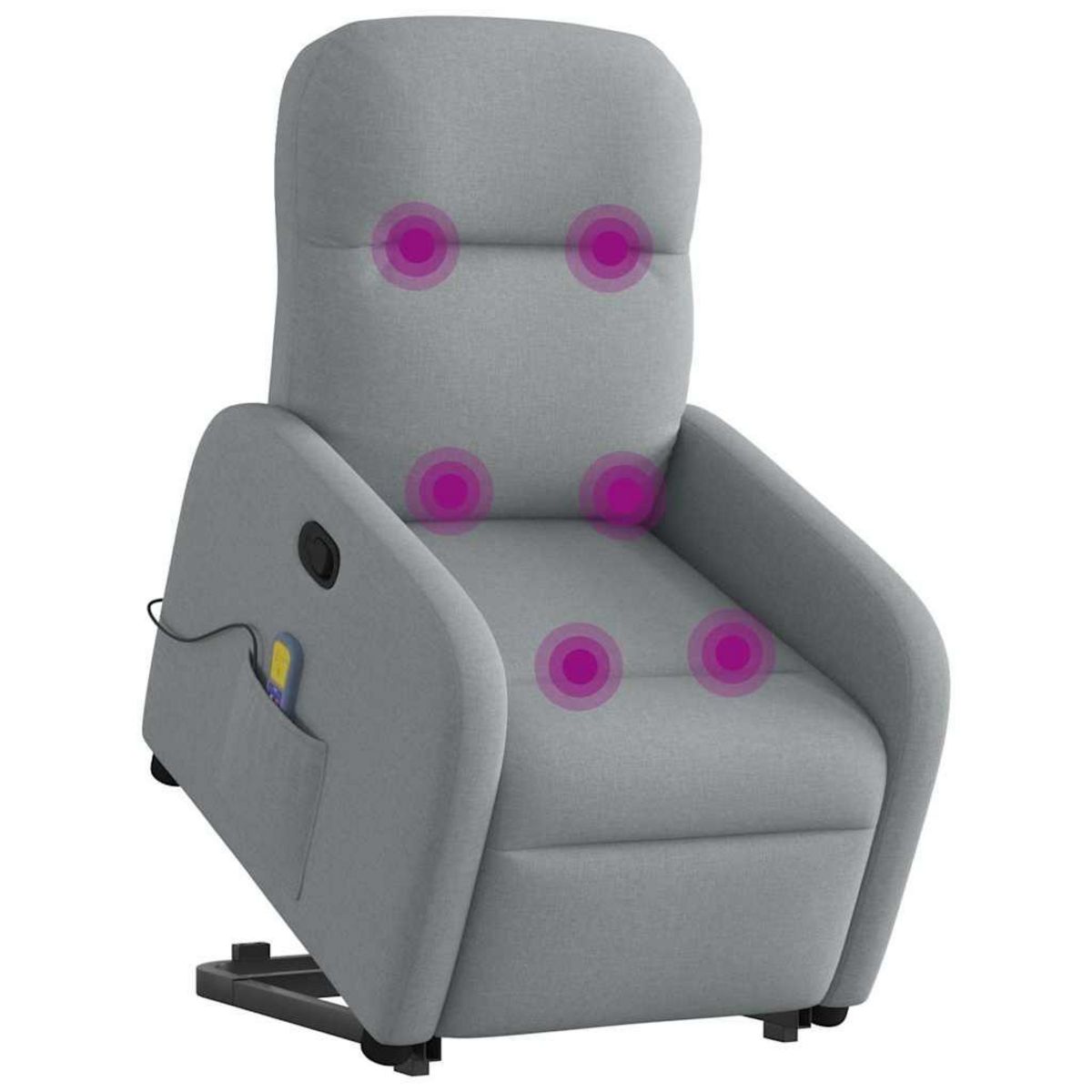 VIDAXL Fauteuil de massage inclinable Gris clair Tissu