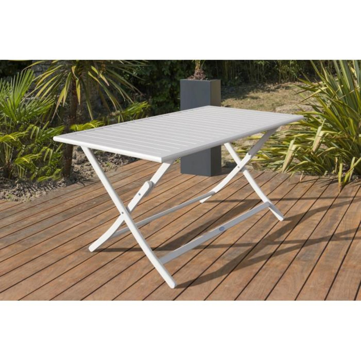 Paris Prix Table de Jardin Pliante  Marius  140cm Gris