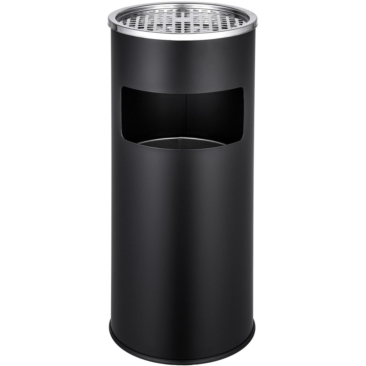 tectake Cendrier sur pied rond noir