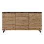 Voir la diapositive 4 : BEST MOBILIER Olympie - buffet bas - effet bois et noir - 150 cm