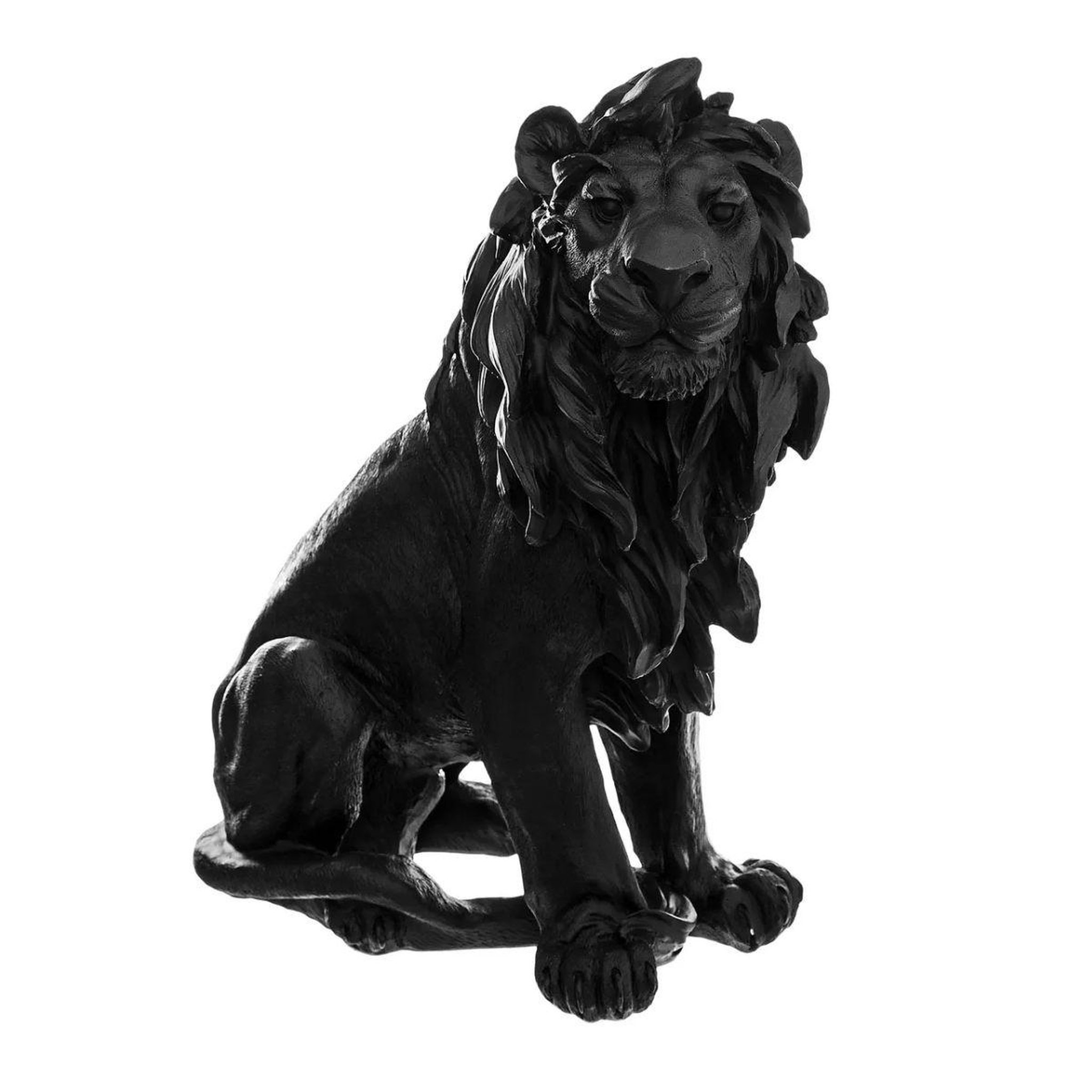 ATMOSPHERA Statuette déco lion  ewen  31cm noir