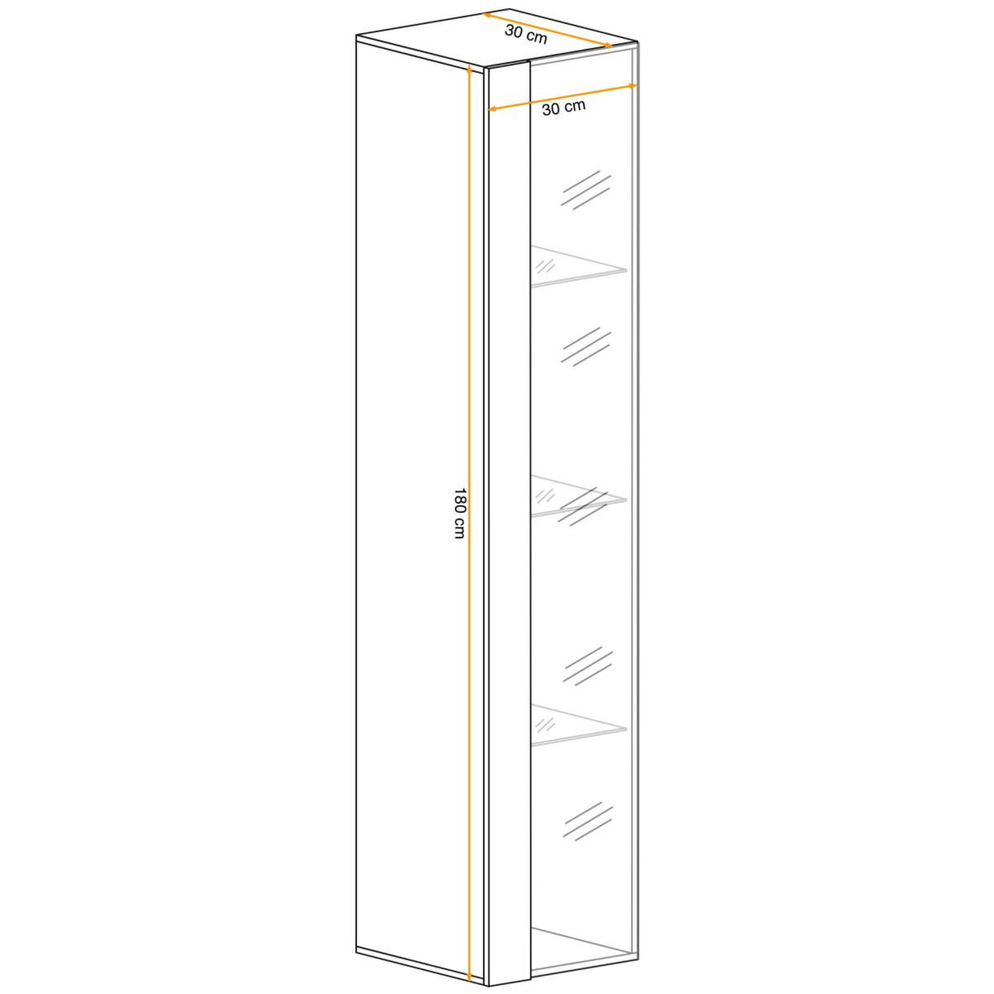 Voir la diapositive 3 : Paris Prix Vitrine murale led  switch  180cm noir
