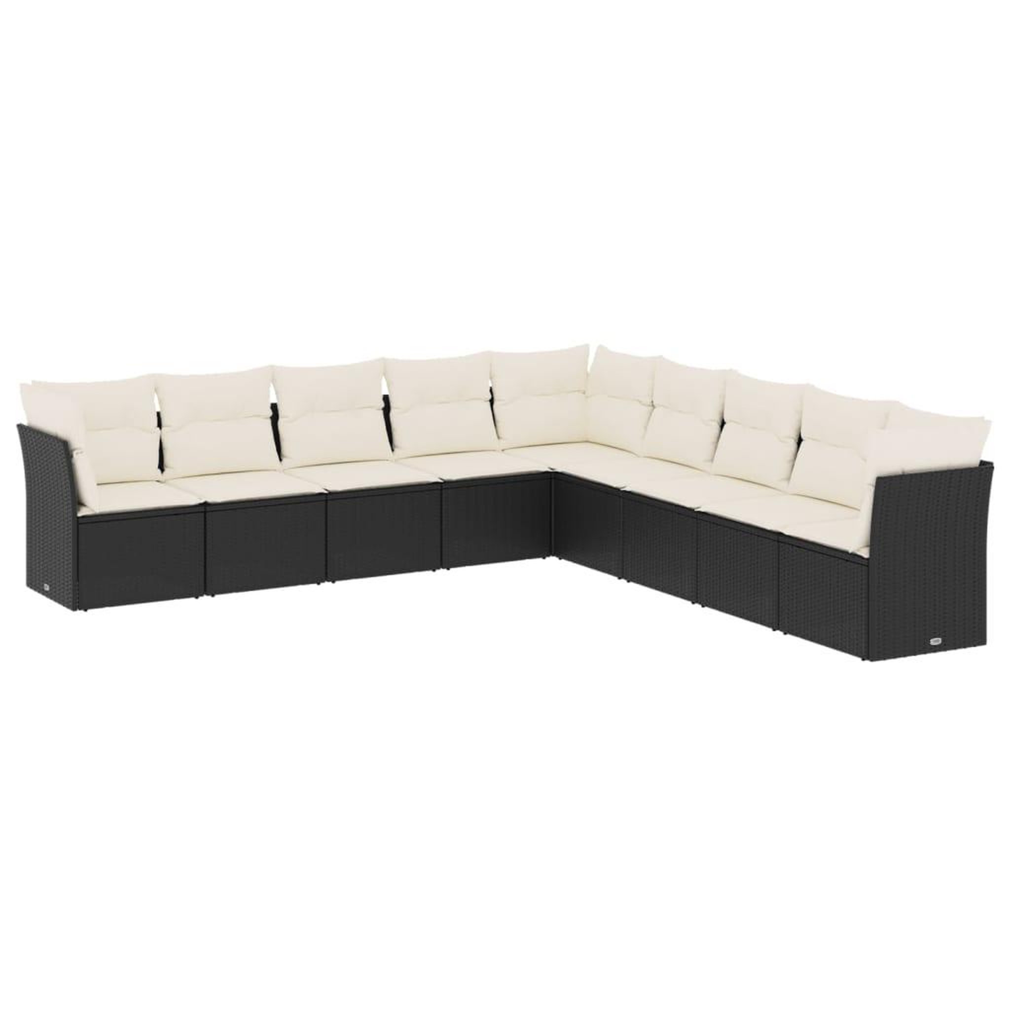 Voir la diapositive 2 : VIDAXL Salon de jardin 9 pcs avec coussins noir resine tressee