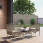 Voir la diapositive 2 : OUTSUNNY Salon de jardin 4 places 4 pièces style colonial table basse coussins inclus résine tressée filée aspect rotin taupe clair