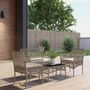 Voir la diapositive 2 : OUTSUNNY Salon de jardin 4 places 4 pièces style colonial table basse coussins inclus résine tressée filée aspect rotin taupe clair