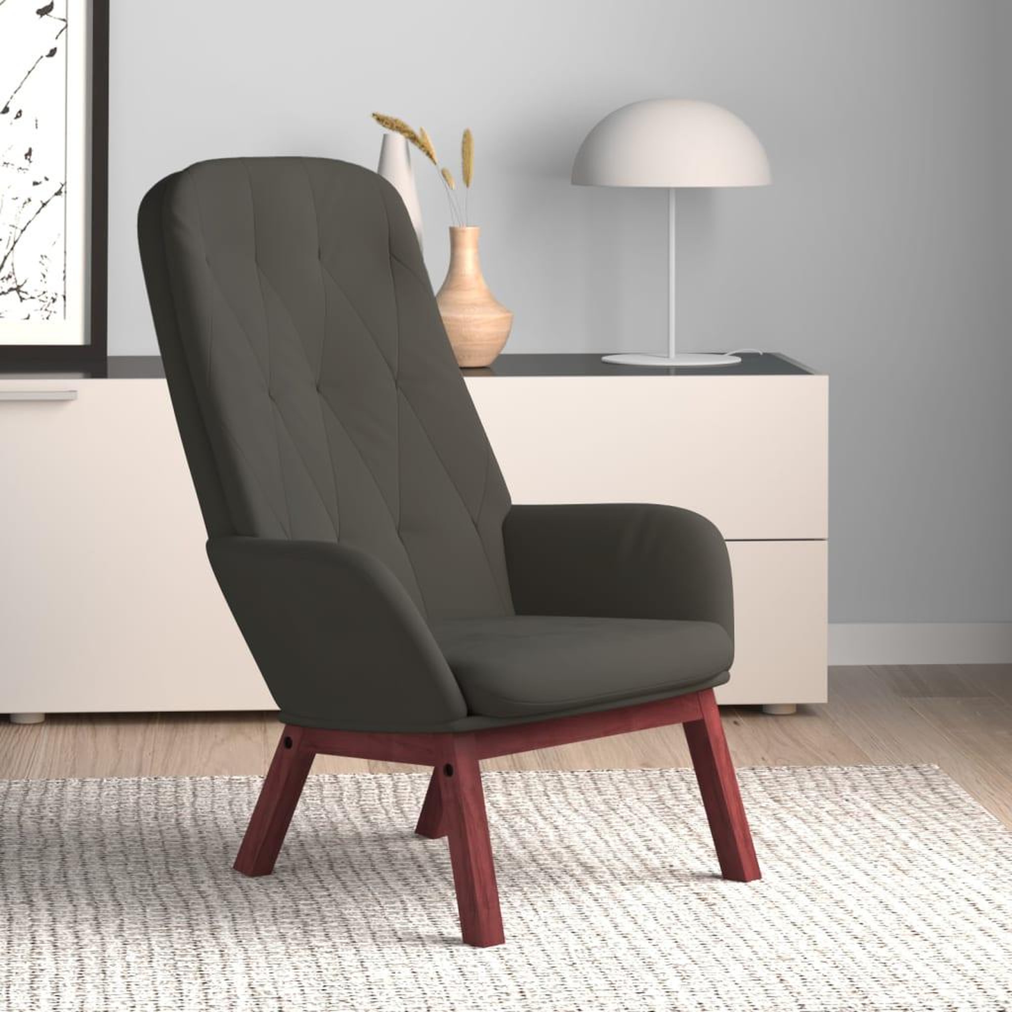 VIDAXL Chaise de relaxation Gris fonce Velours