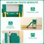 Voir la diapositive 5 : HOMCOM Toboggan enfant design grenouille - panier de basket-ball intégré - ballon, pompe inclus - HDPE blanc jaune turquoise