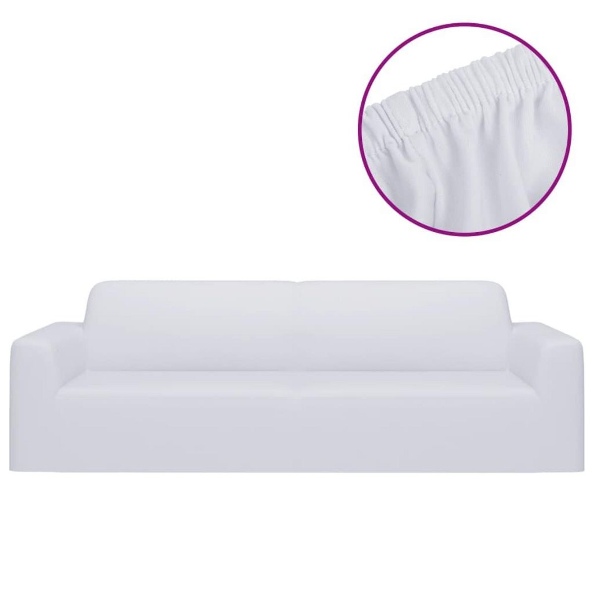 VIDAXL Housse extensible de canape 2 places Blanc Jersey de polyester