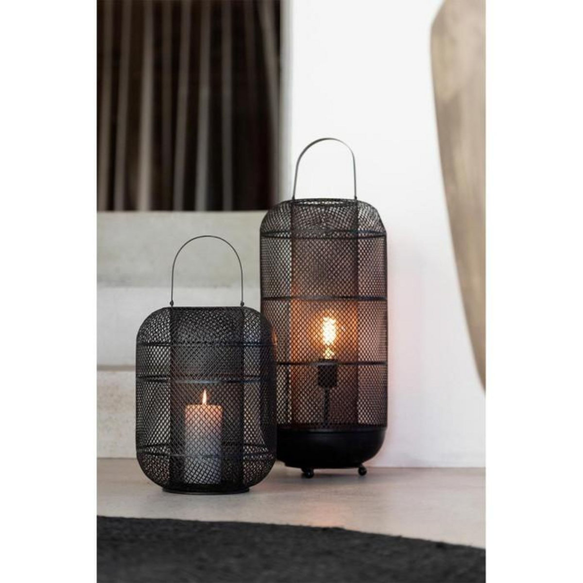 Paris Prix Lanterne Déco en Métal  Donny  51cm Noir