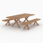 Voir la diapositive 1 : Rendez vous déco Table et bancs de jardin 10 personnes en bois-Soraya