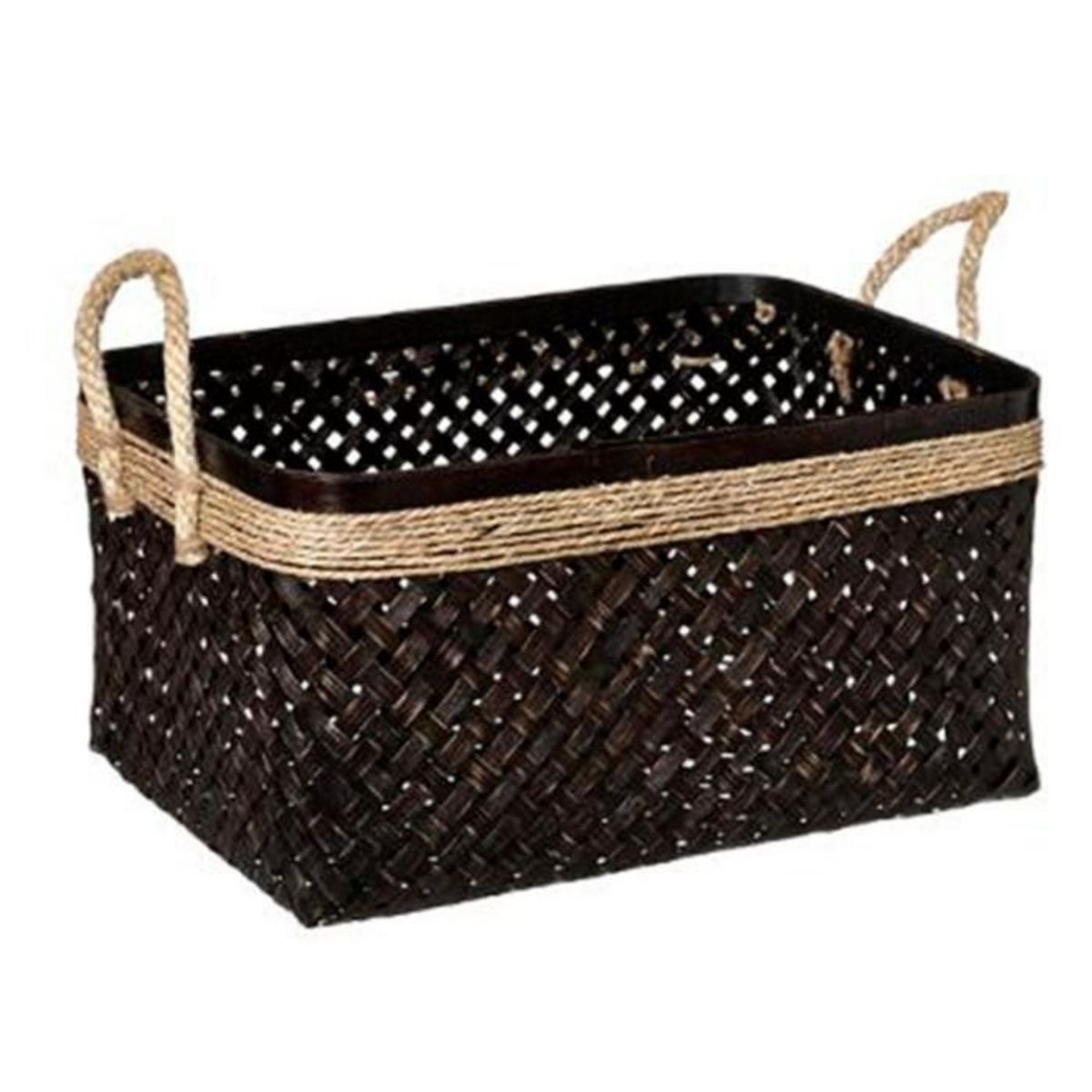 ATMOSPHERA Lot de 3 Paniers de Rangement  Corde  39cm Marron