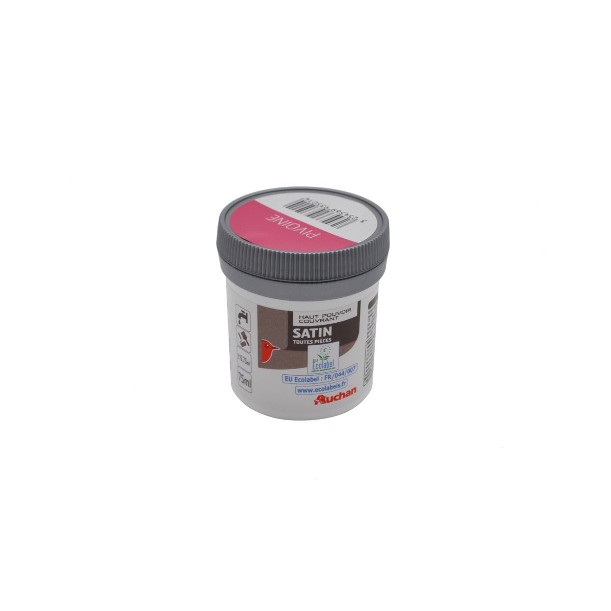 AUCHAN Peinture murale satin couleur pivoine