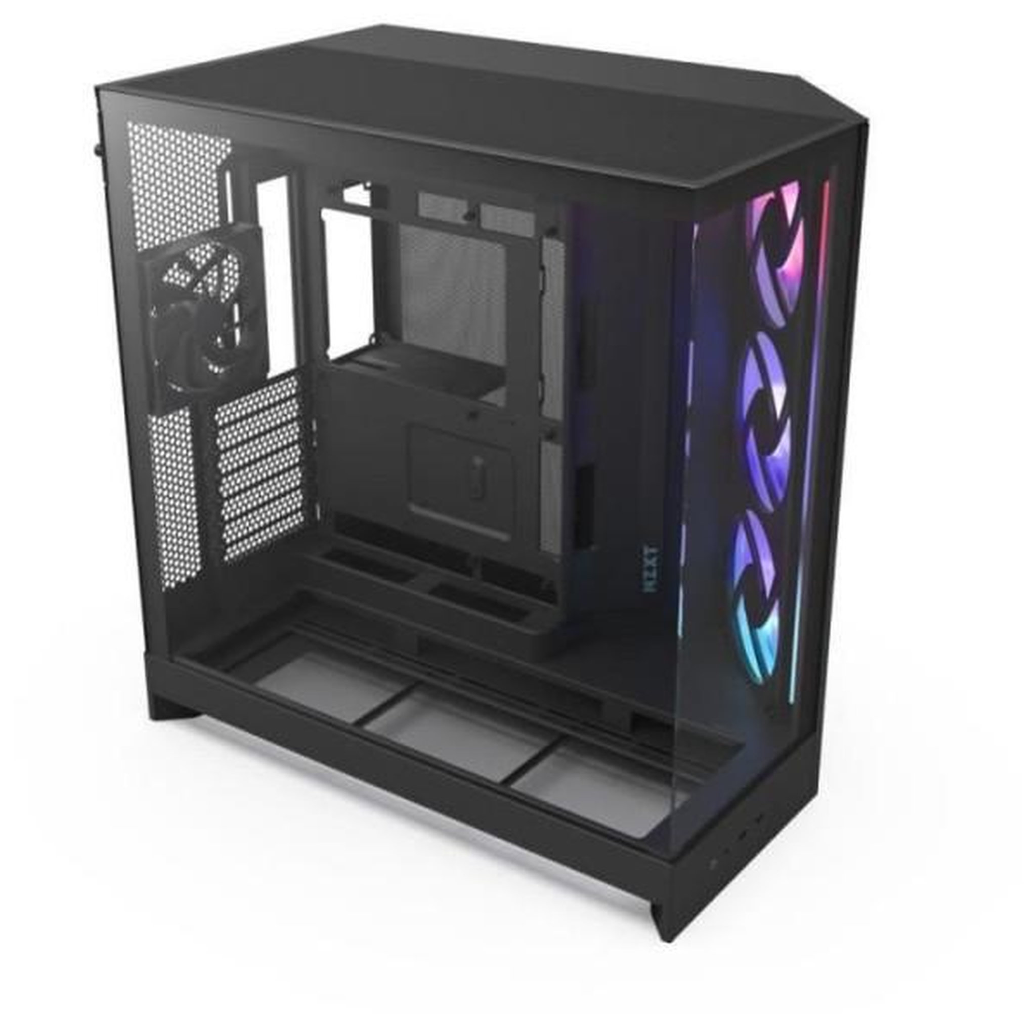NZXT Boitier moyen-tour - nzxt - h9 flow rgb - double chambre - ventilateurs rgb inclus - noir