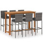 Voir la diapositive 2 : VIDAXL Ensemble de bar de jardin 7 pcs avec coussins Gris