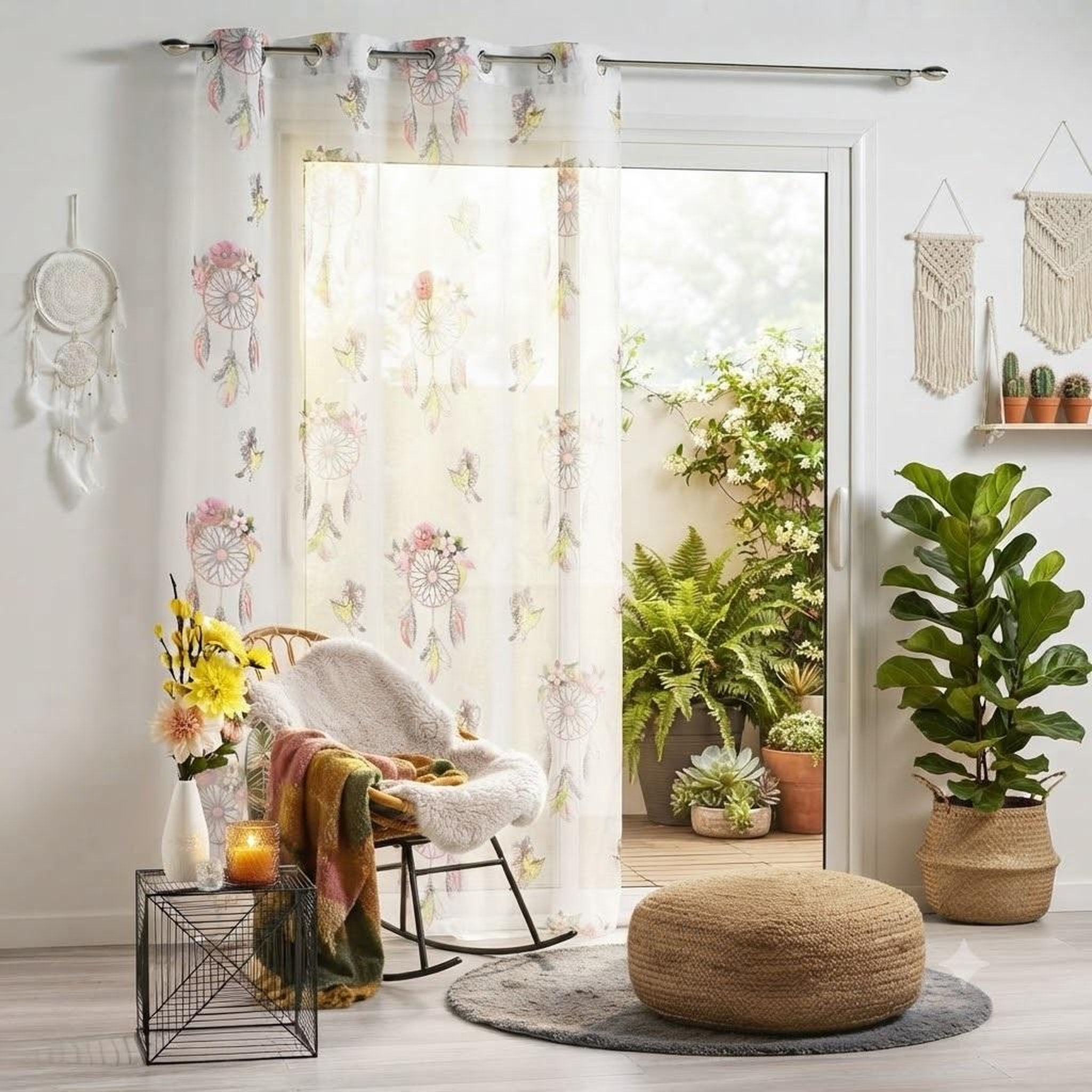 Voir la diapositive 5 : Eden Panneau a oeillets voile attrape-reves boheme