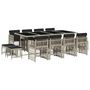 Voir la diapositive 2 : VIDAXL Ensemble a manger de jardin et coussins 13 pcs gris clair rotin