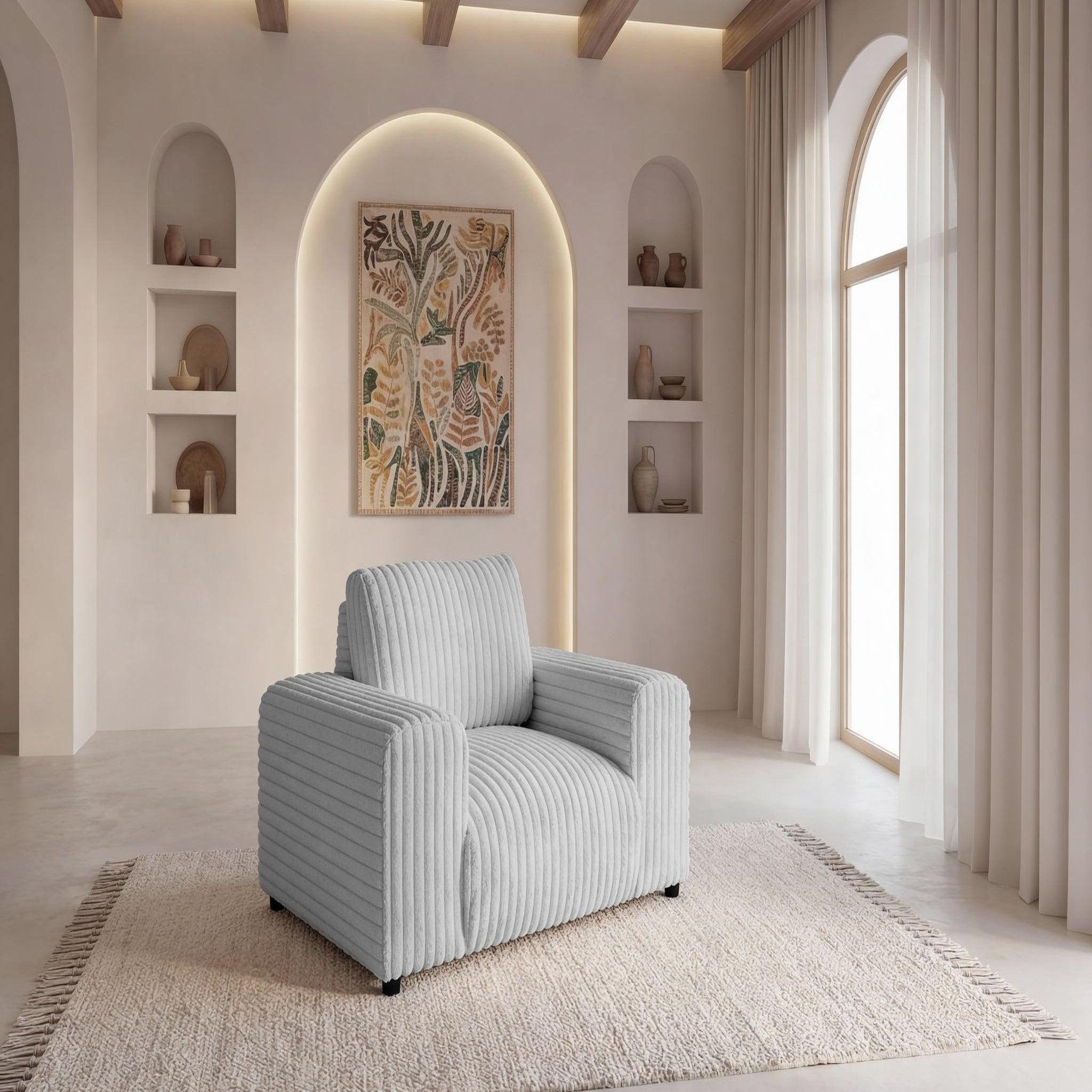 Voir la diapositive 2 : CASANOVA PARIS Caisa - fauteuil en velours côtelé