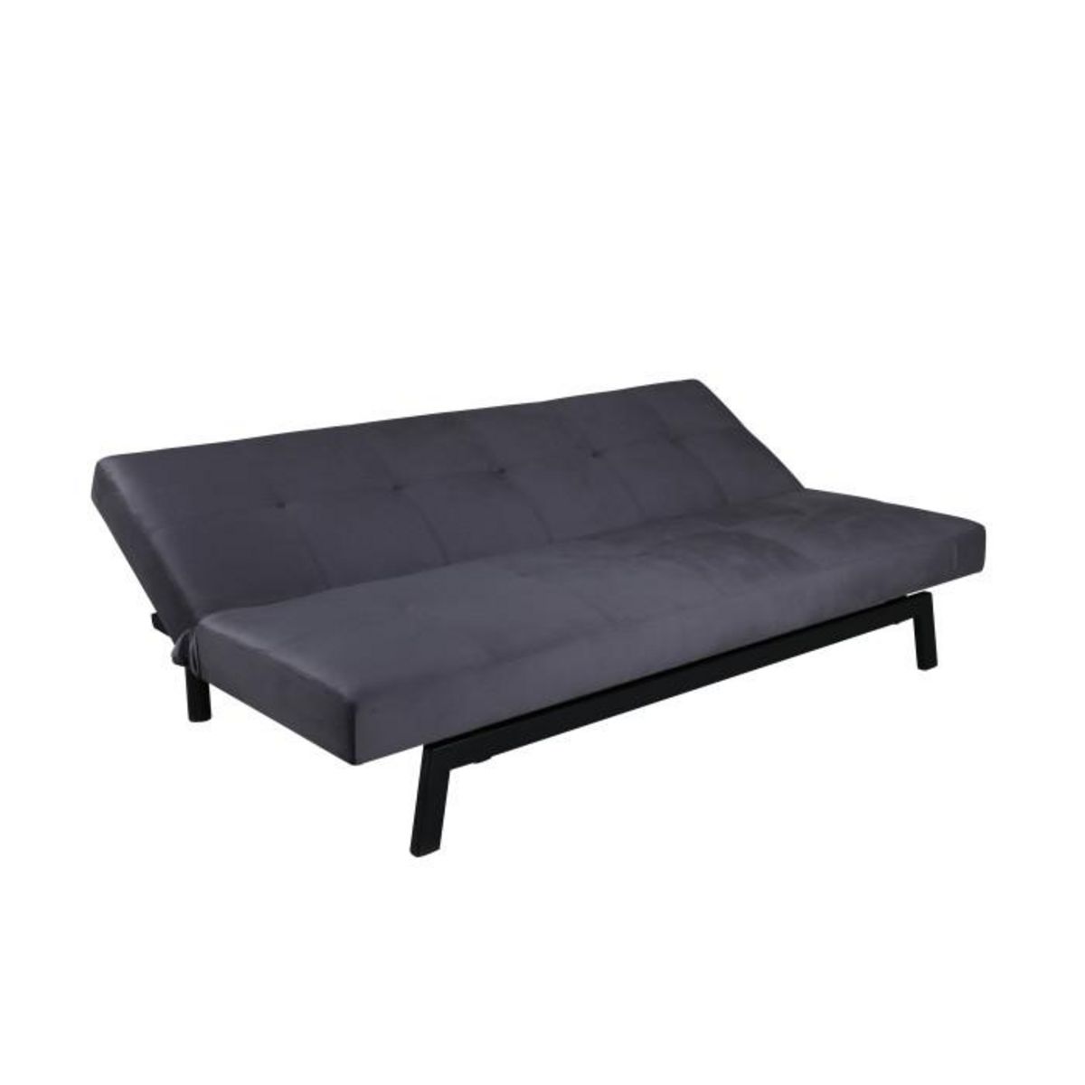 Paris Prix Canapé Convertible en Velours  Bodil  180cm Gris Foncé