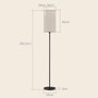 Voir la diapositive 3 : HOMCOM Lampadaire droit style contemporain H.161 cm métal noir abat-jour beige effet lin