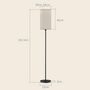 Voir la diapositive 3 : HOMCOM Lampadaire droit style contemporain H.161 cm métal noir abat-jour beige effet lin