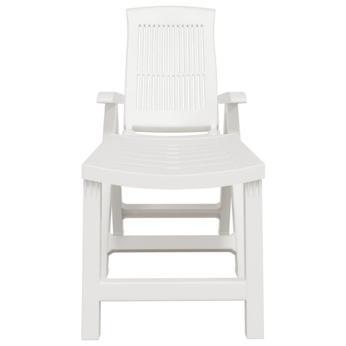 VIDAXL Chaise longue blanc plastique