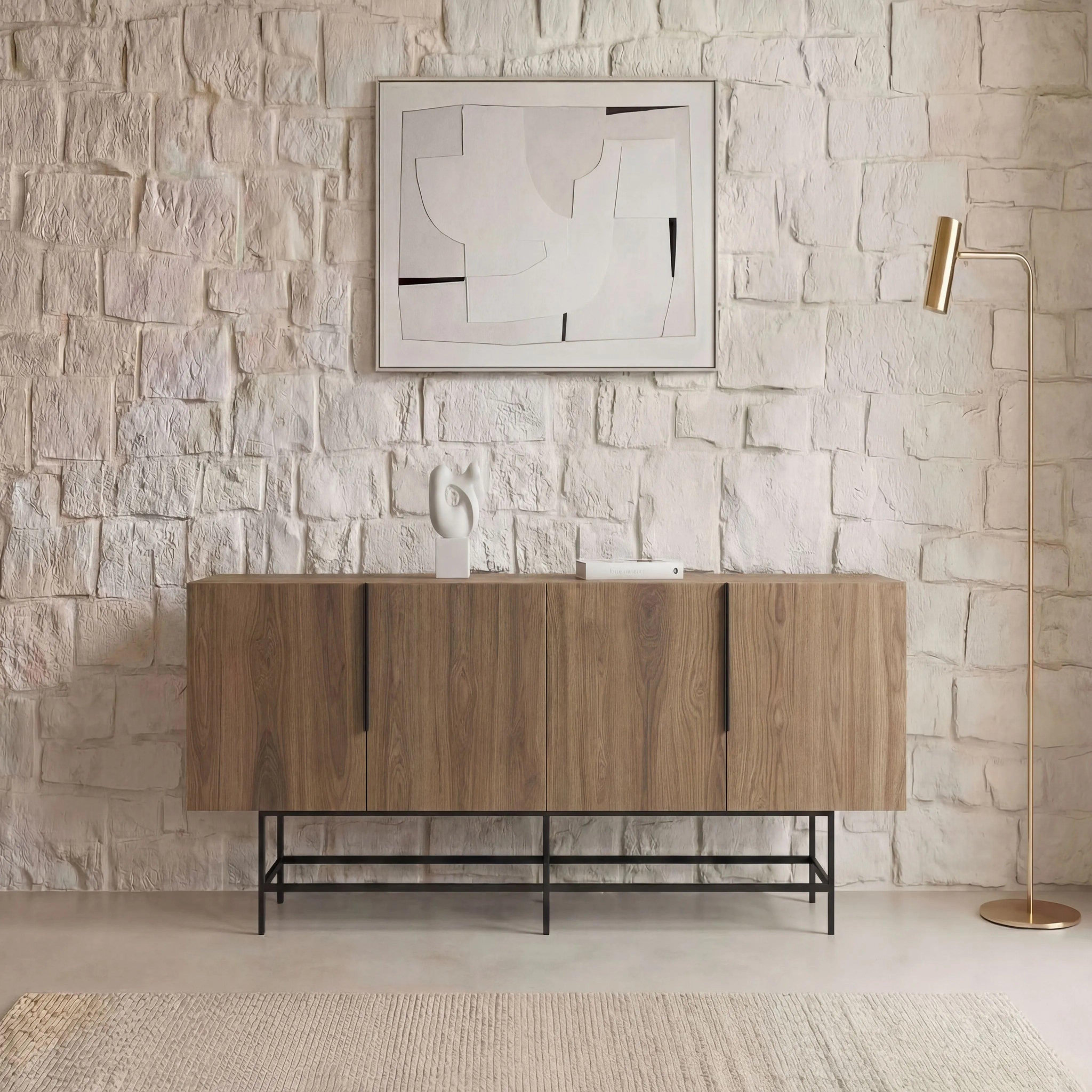 Voir la diapositive 2 : CASANOVA PARIS Soma - buffet 4 portes 200cm en mélamine