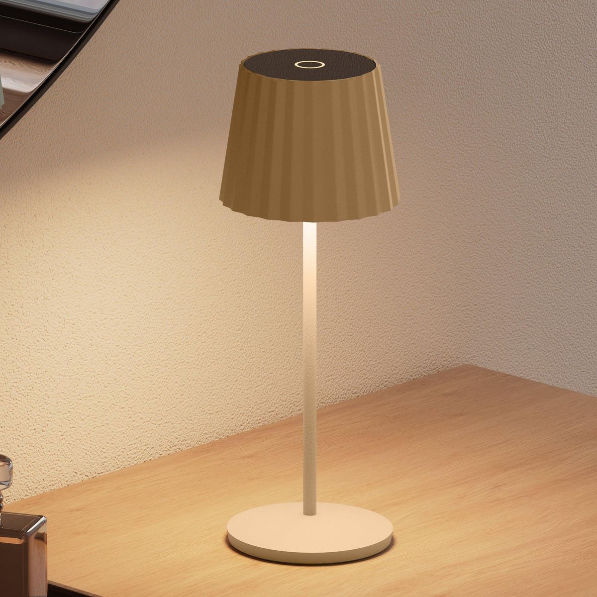 Lumisky Lampe de table sans fil LED ABBY Crème Aluminium