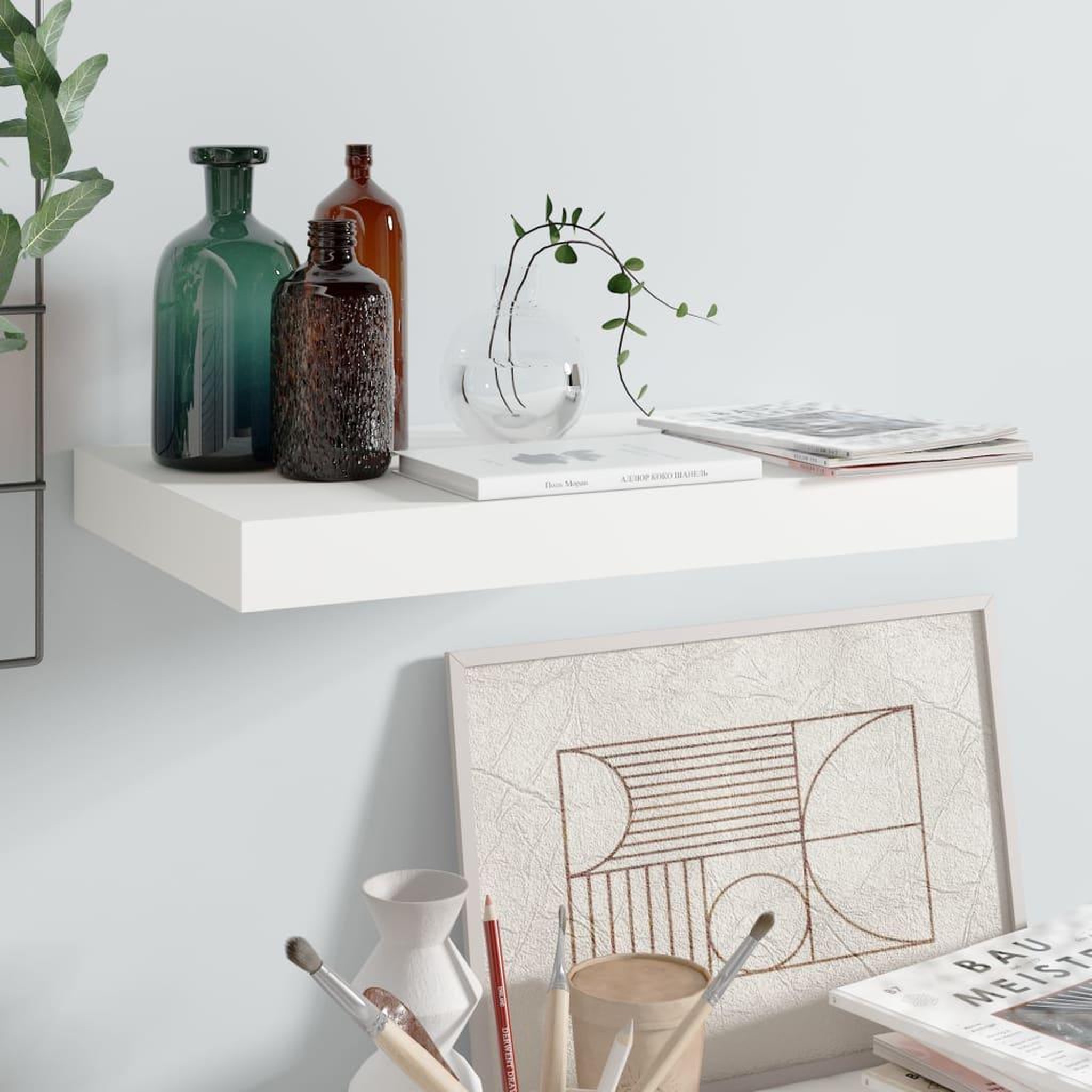 Voir la diapositive 1 : VIDAXL Etagere murale flottante Blanc brillant 40x23x3,8 cm MDF