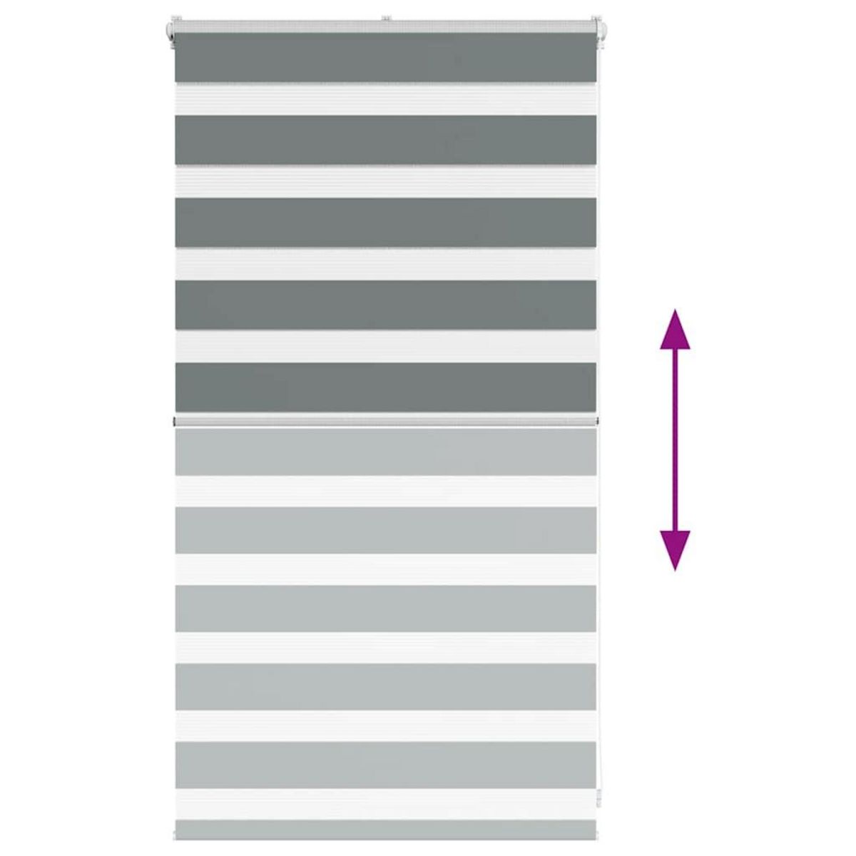 VIDAXL Store zebre gris fonce largeur du tissu 85,9 cm polyester