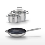 ELO Lot Poêle céramique 32cm et 2 Faitouts 16/20cm Elo Profi Therm Platinum